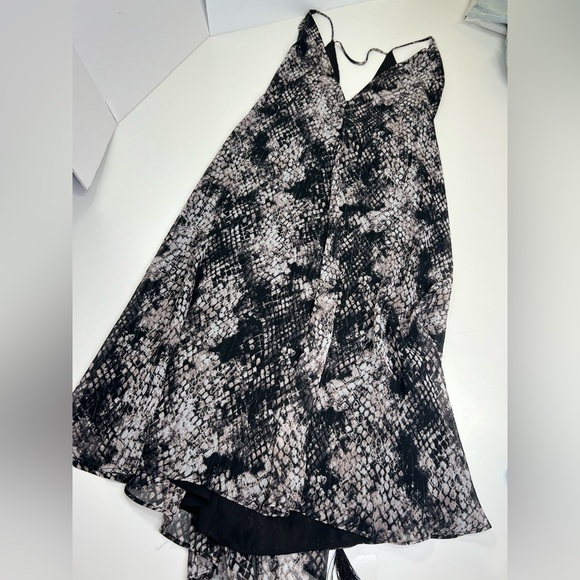 TopShop Metallic Snakeskin Print Belted Dress Size 6 - Picture 5 of 10